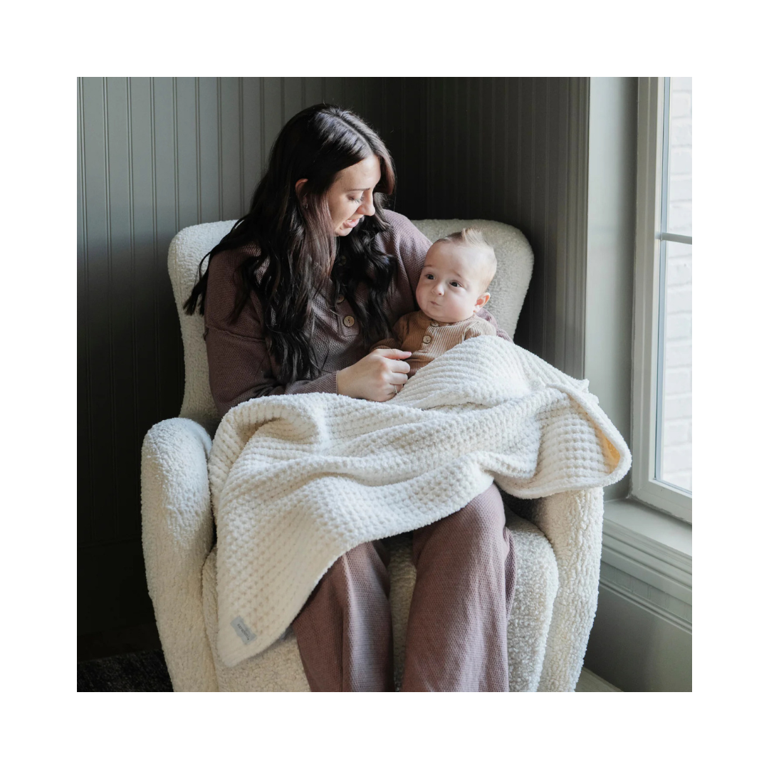 Swan Waffle Knit Receiving Blankets