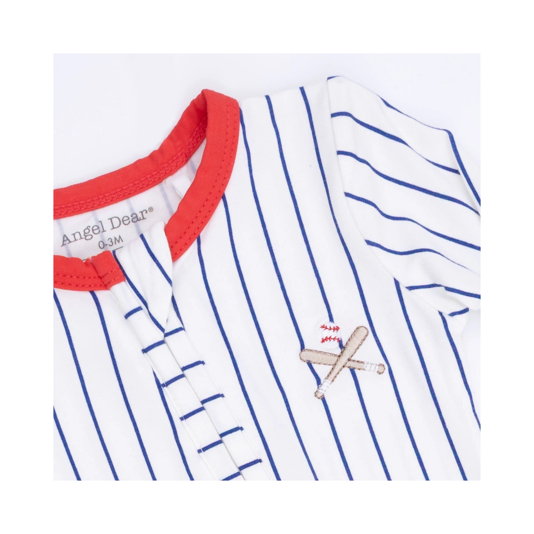 Baseball Stripe 2 Way Zipper Footie