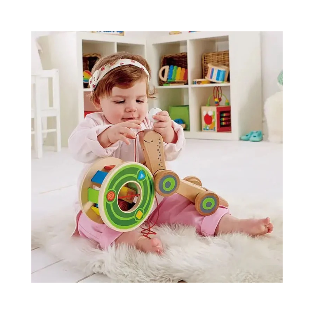 Hape Walk-A-Long Snail Toddler Wooden Pull Toy