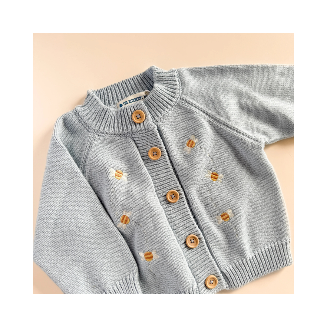 Bee Cotton Embroidered Cardigan