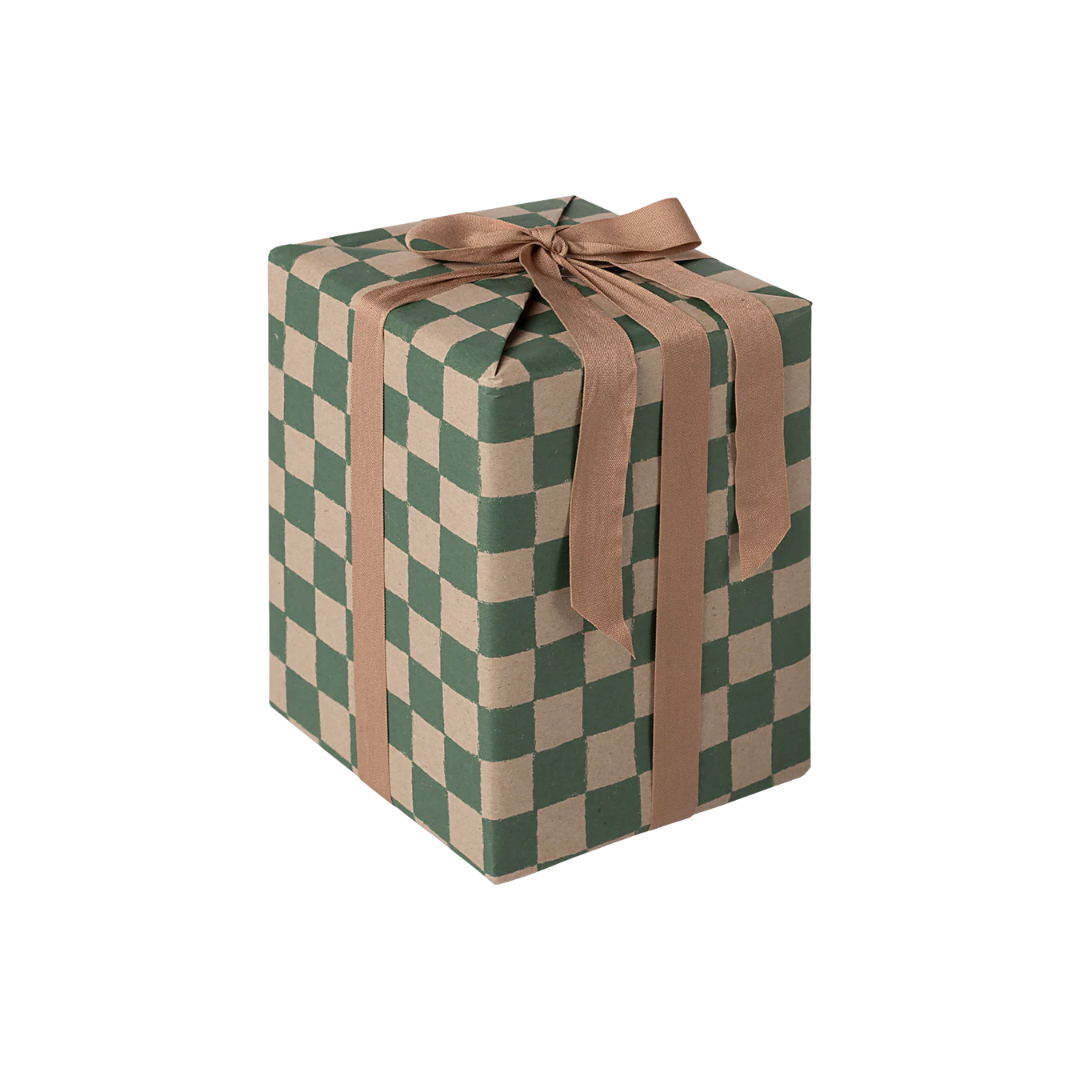 Green Checker Gift Wrap