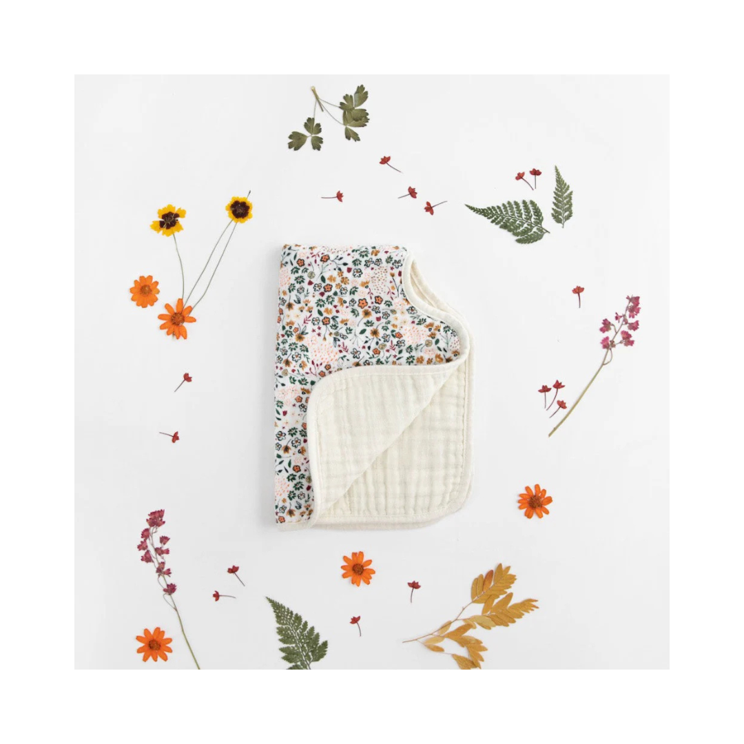 Cotton Muslin Burp Cloth Pressed Petals