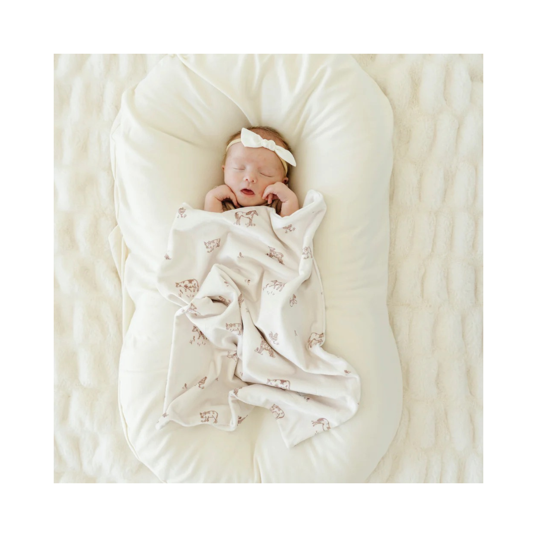 Farm Animals Minky Stretch Mini Blanket