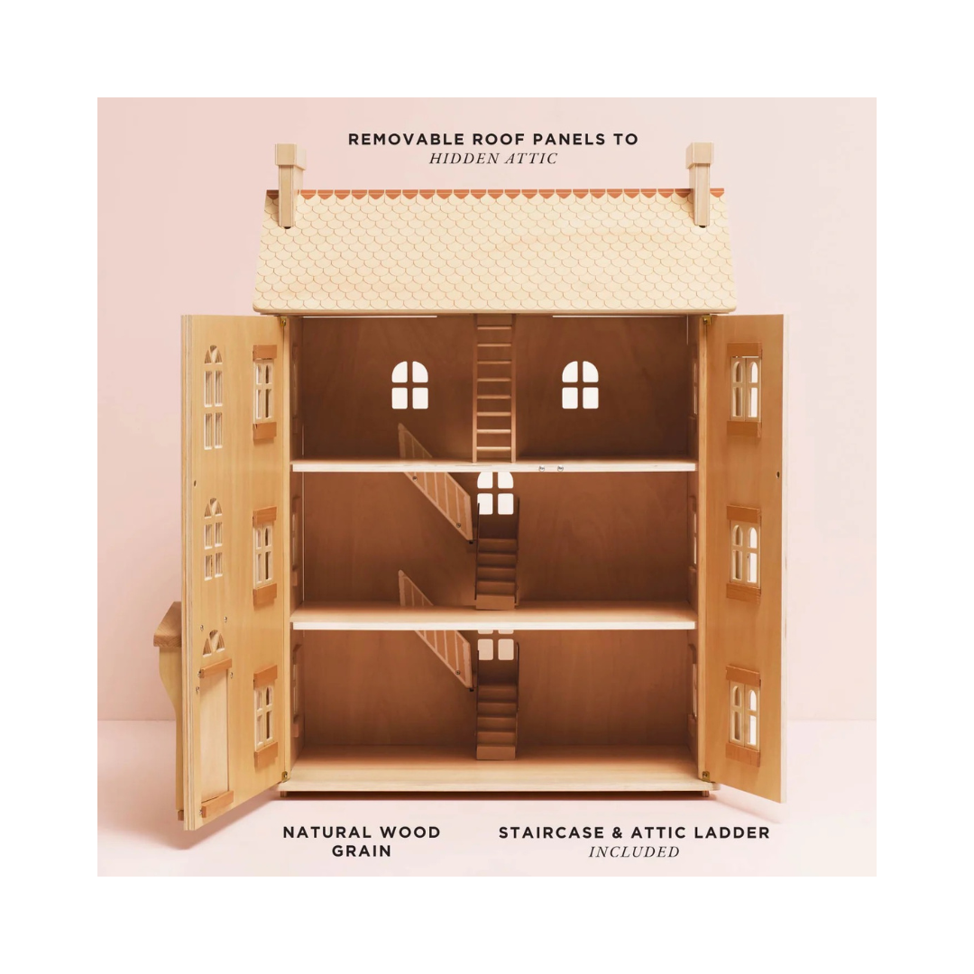 The Grand Natural Wood Doll House