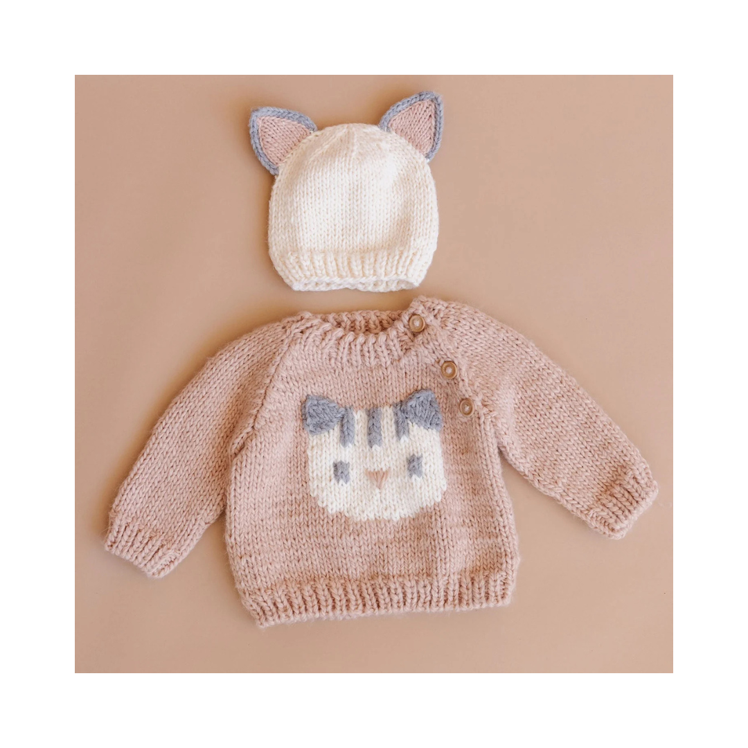 Rose Cat Pullover Sweater