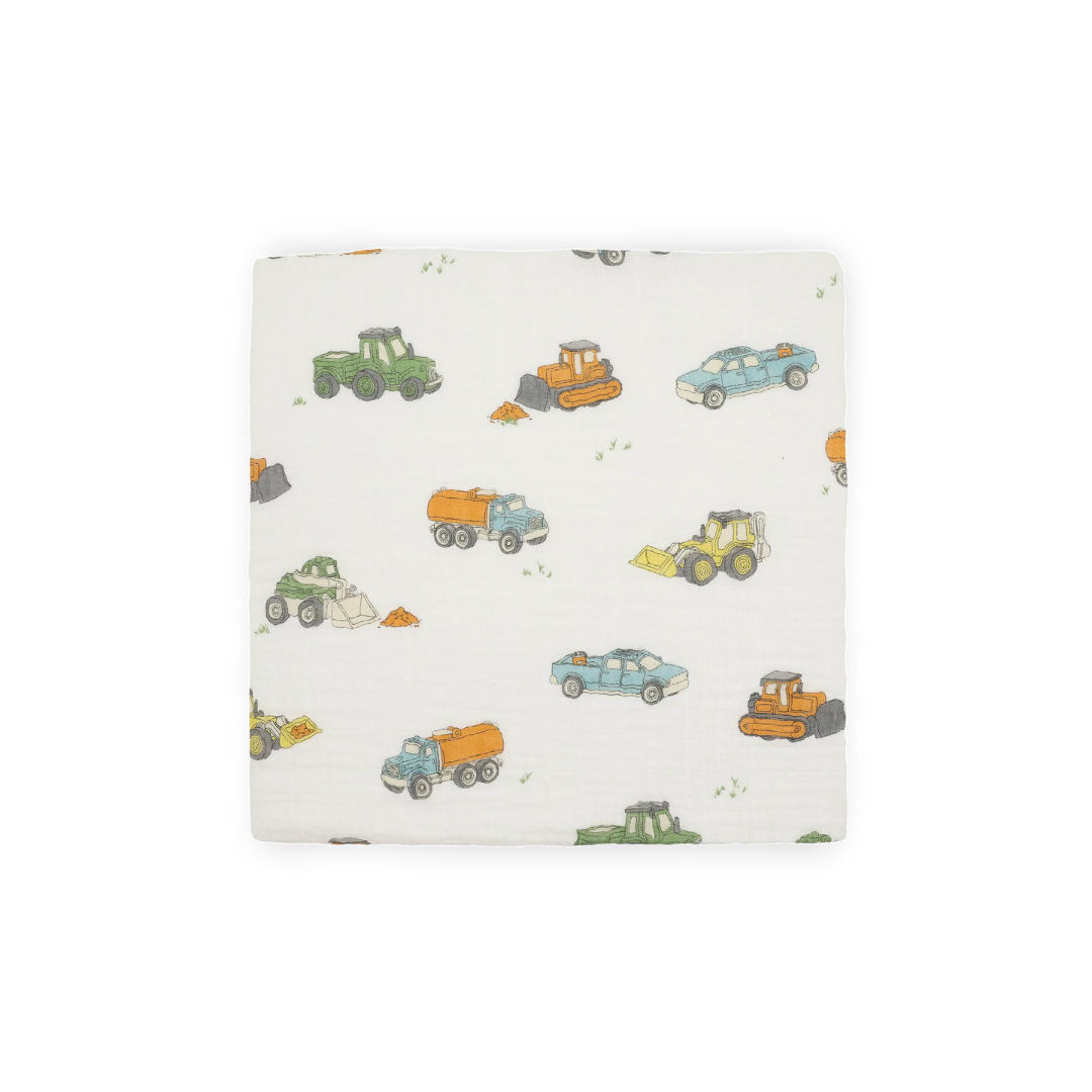 Cotton Muslin Swaddle Work Trucks