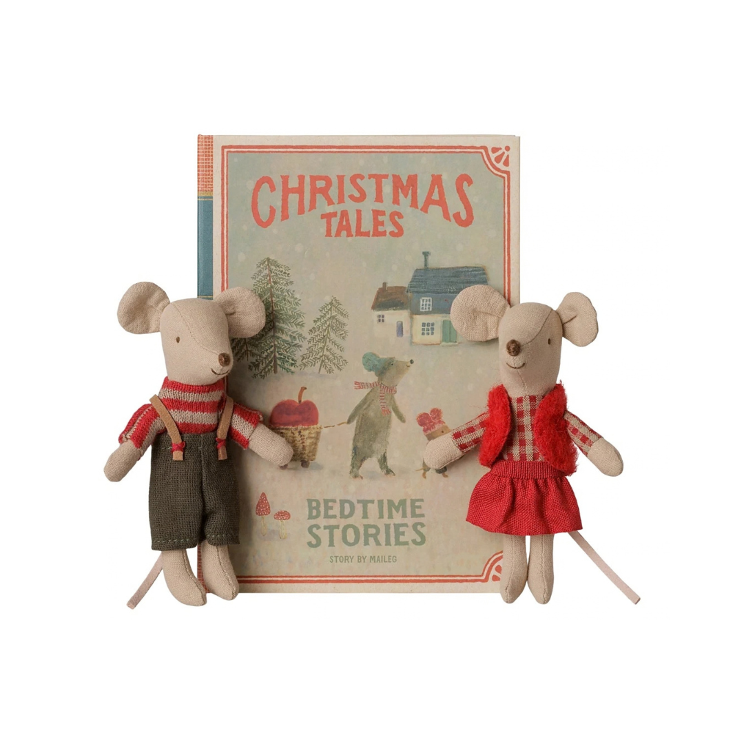 Christmas Twin Mice, Little Brother and Little Sister in Book