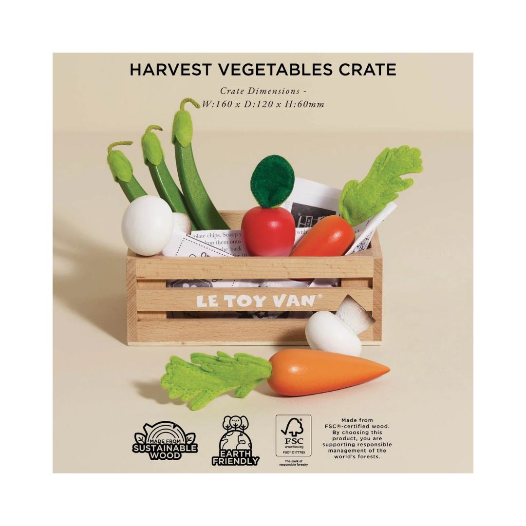 Harvest Vegetables Wooden Market Crate