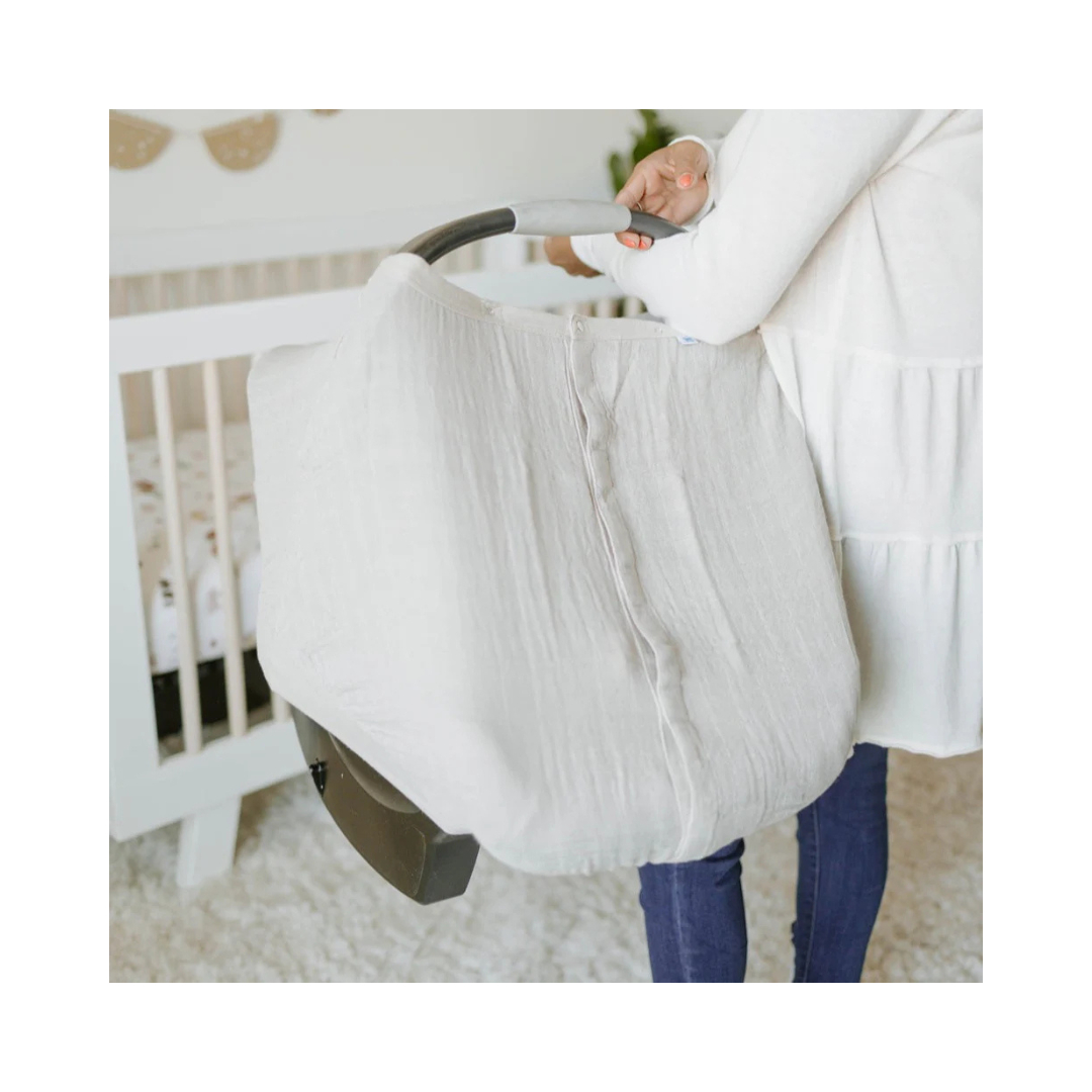 Cotton Muslin Car Seat Canopy - Porpoise