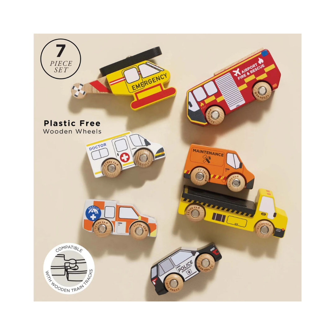 Emergency Wooden Vehicle Set