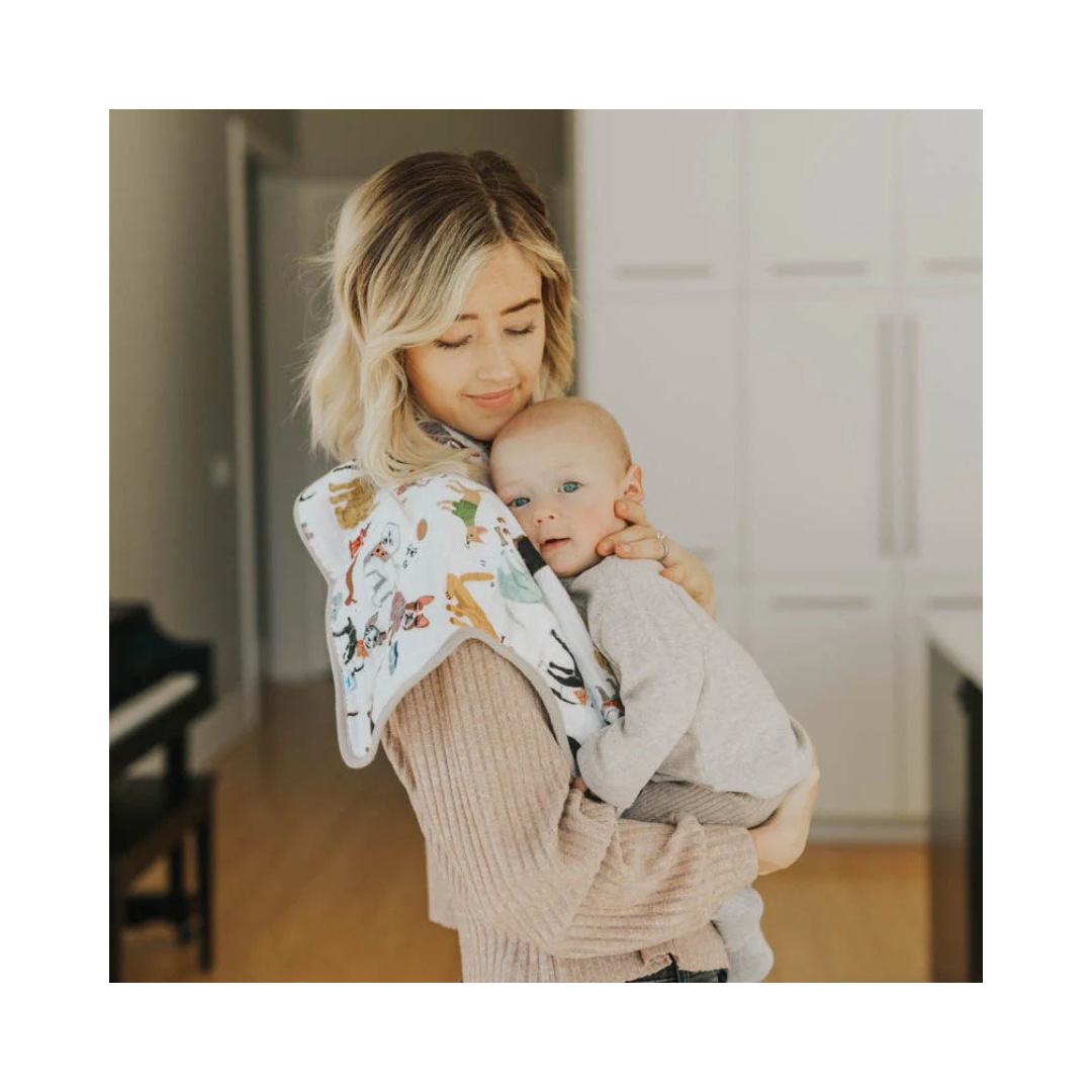 Woof Cotton Muslin Burp Cloth