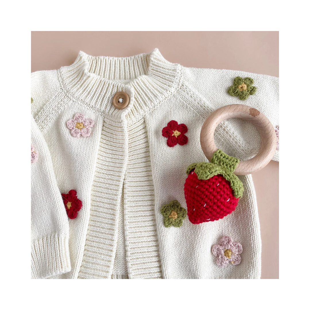 Cotton Flower Cardigan Sweater