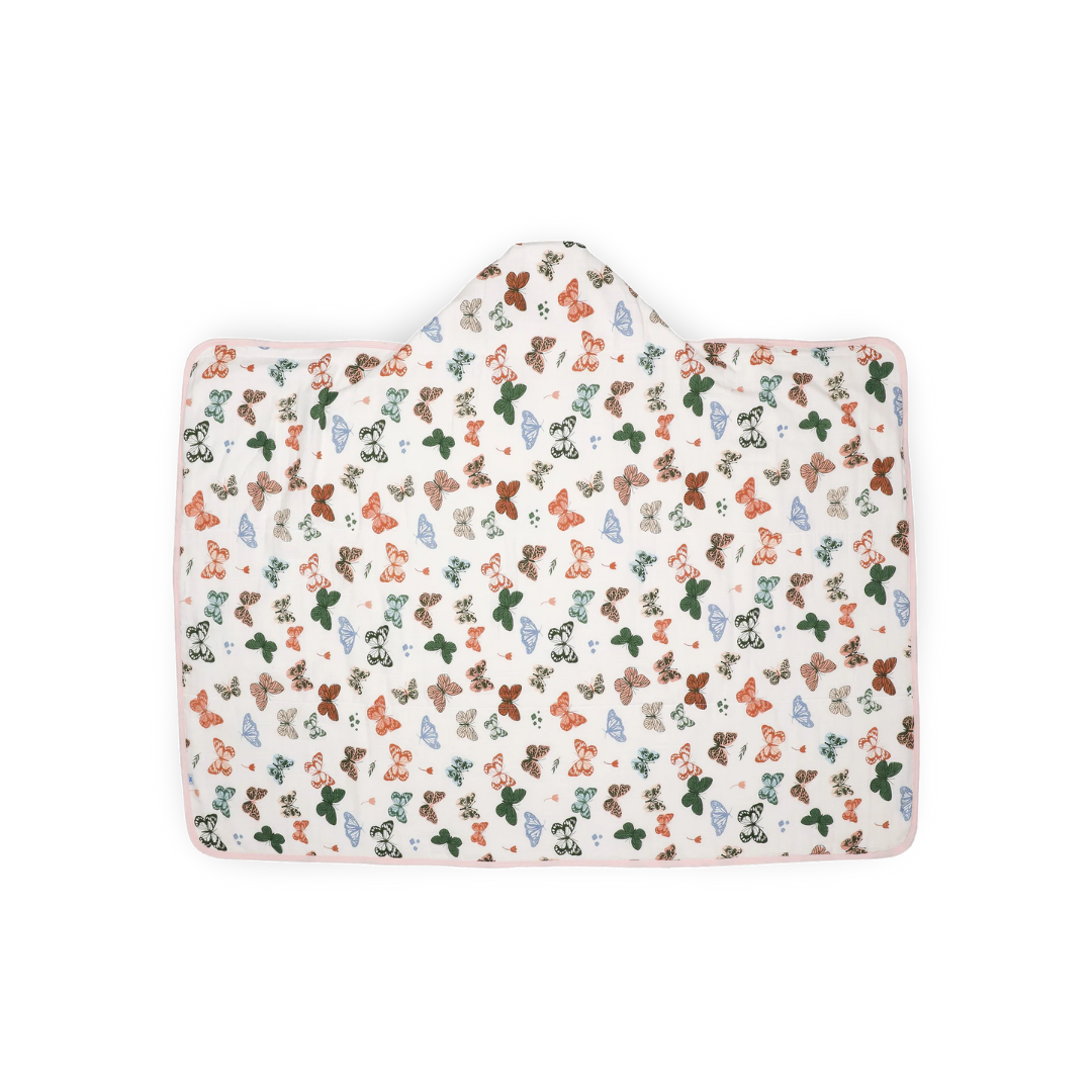 Butterflies Cotton Muslin Toddler Hooded Towel