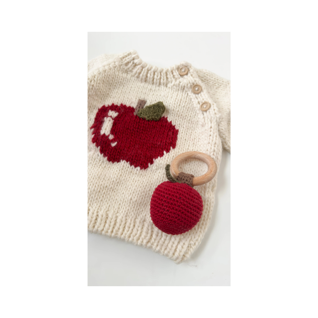 Apple Crochet Rattle Teether