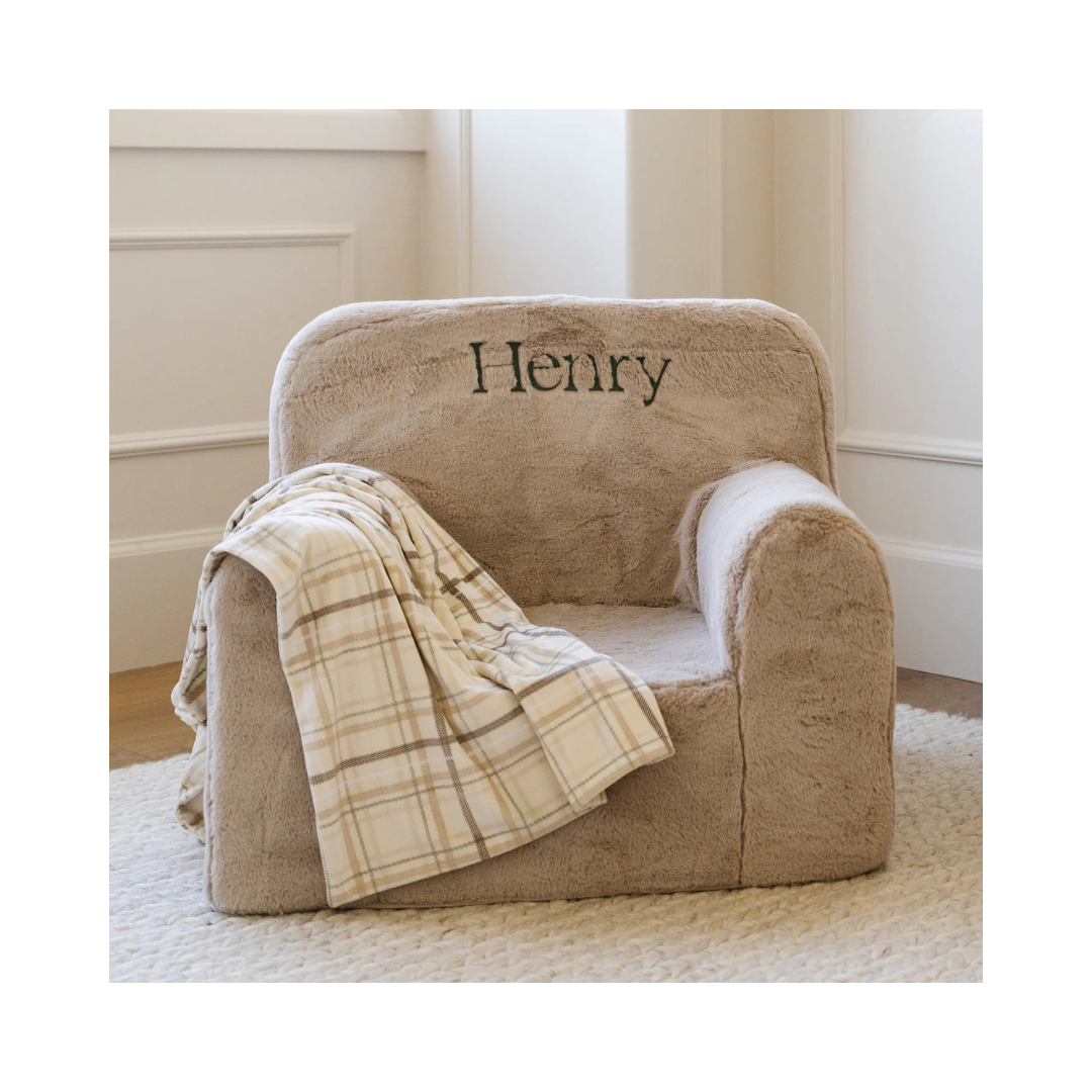 Plaid Minky Stretch Receiving Blankets