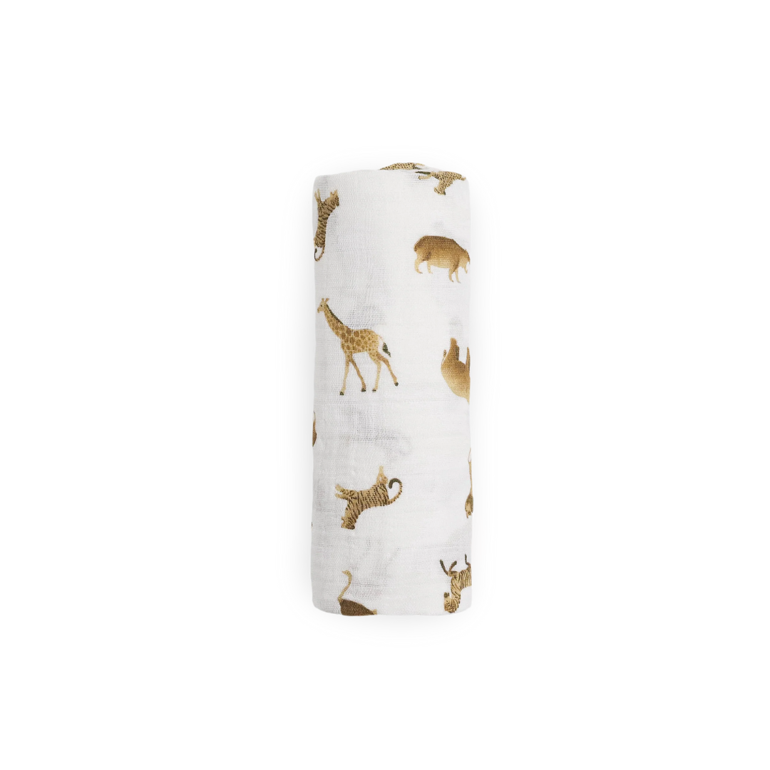 Animal Crackers Cotton Muslin Swaddle 47x47