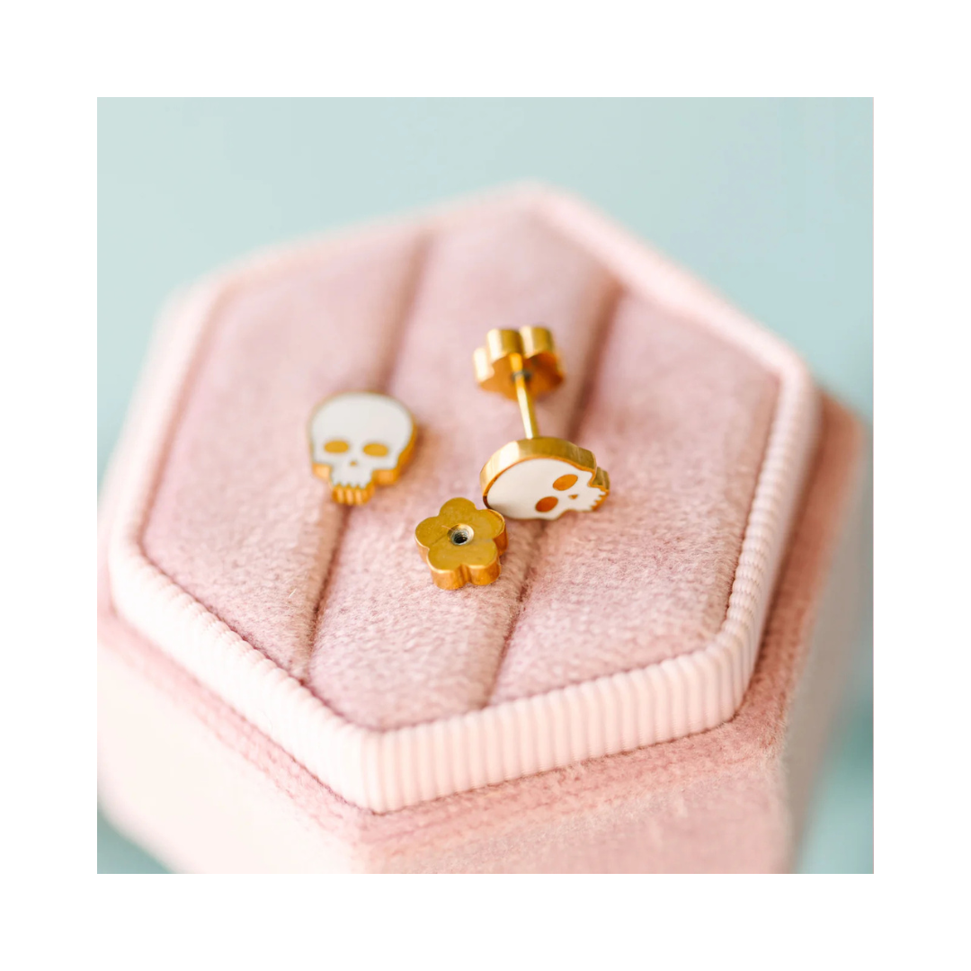Skull Screw Back Earring