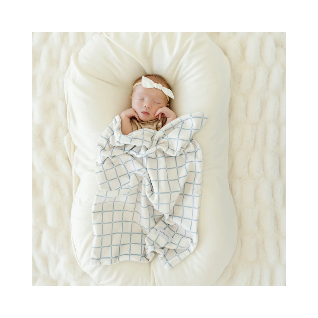 Grid Minky Stretch Mini Blanket