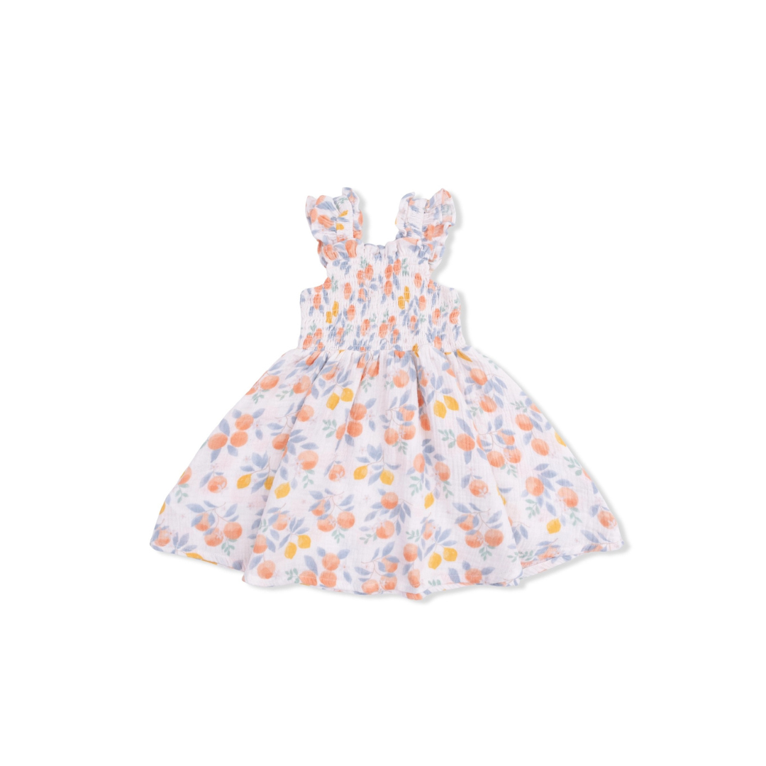 Citrus Floral Smocked Sundress With Bloomer