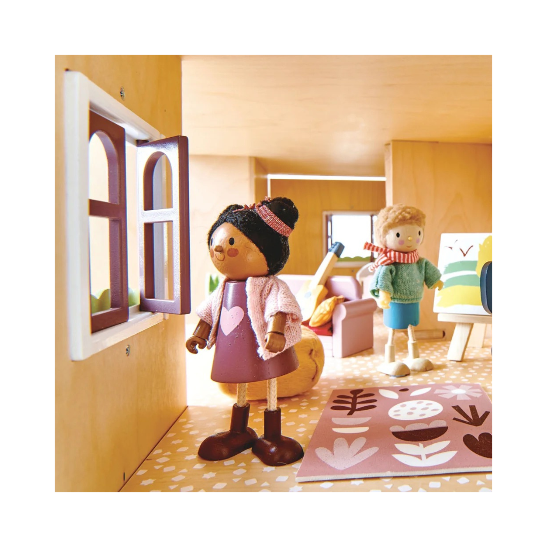 Ayana Wooden Doll & Cat