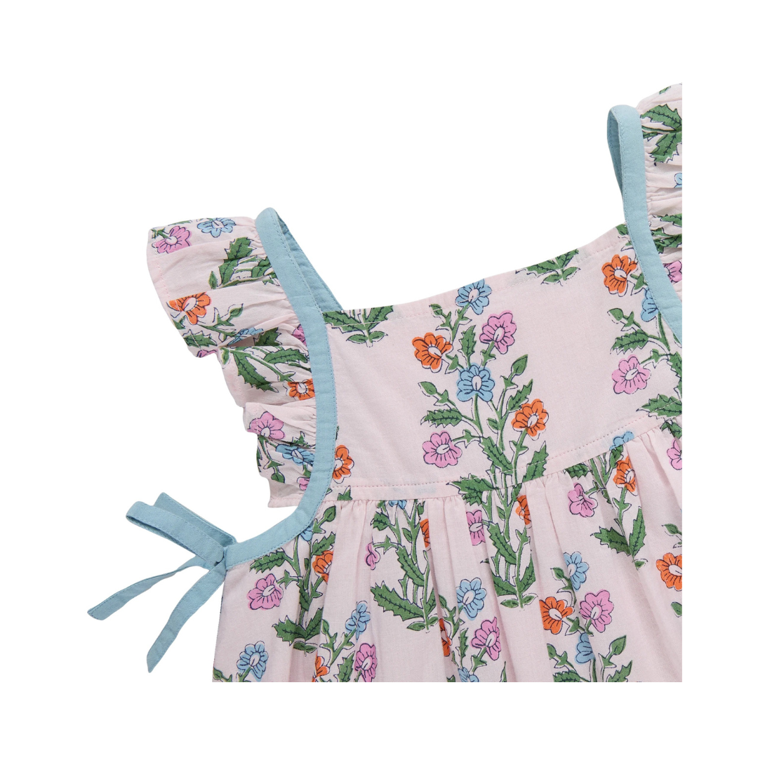 Pink Dew Drop Block Print Dress