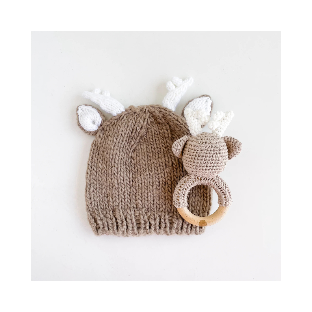 Deer Cotton Crochet Teether Rattle