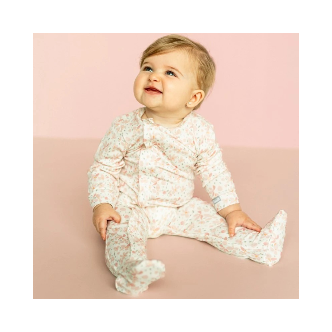 Pink Floral Footie
