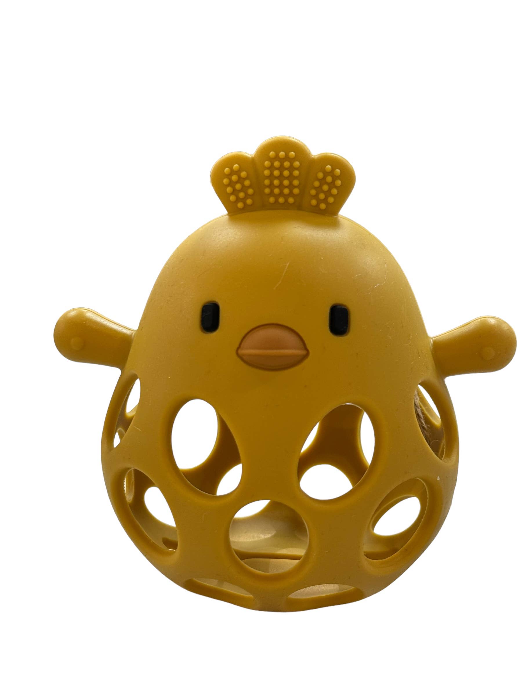 Silicone 3D Chicken Teether: Mustard