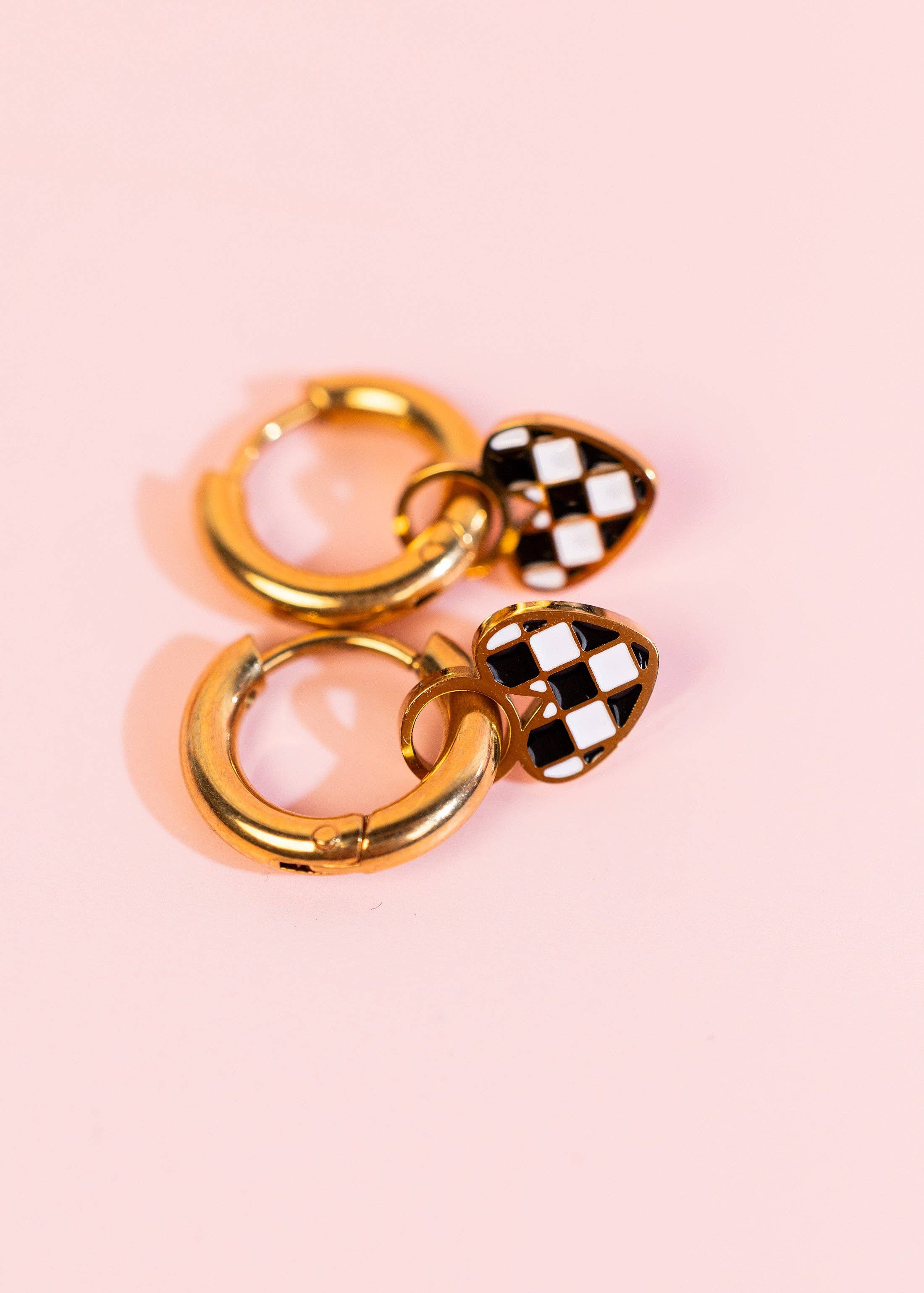 Checkered Heart Charms