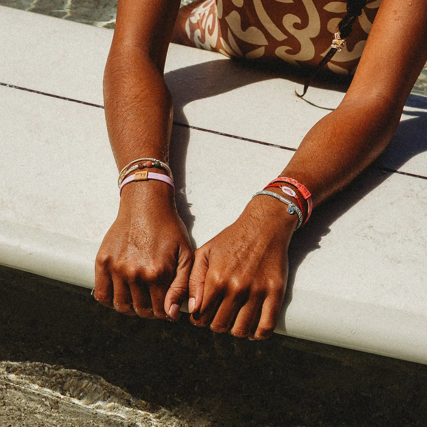 K'lani x Roxy Pink Tropics- Hair Tie Bracelet: Small