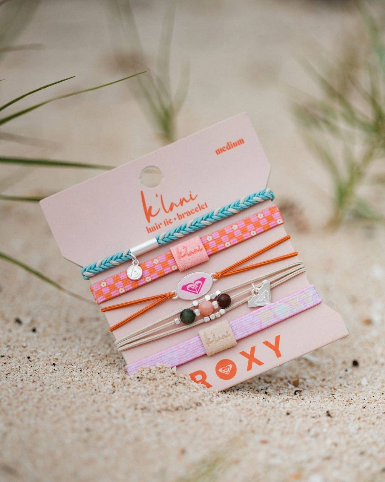 K'lani x Roxy Pink Tropics- Hair Tie Bracelet: Small