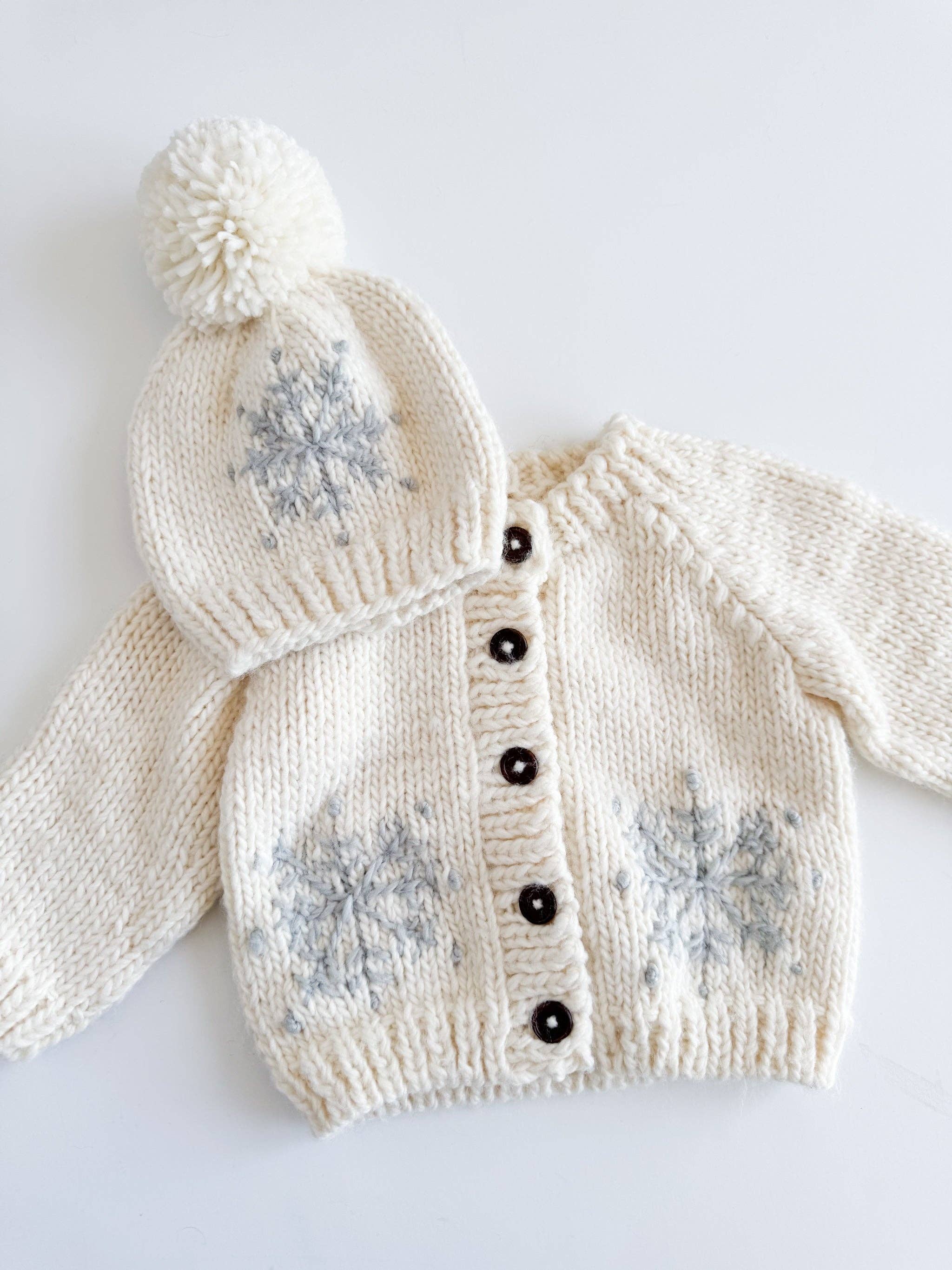 Snowflake Cardigan Baby Kid Winter Holiday Sweater Knit: S; 12-24M