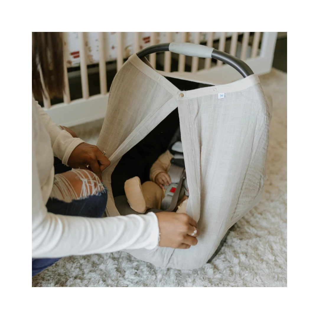 Cotton Muslin Car Seat Canopy - Porpoise
