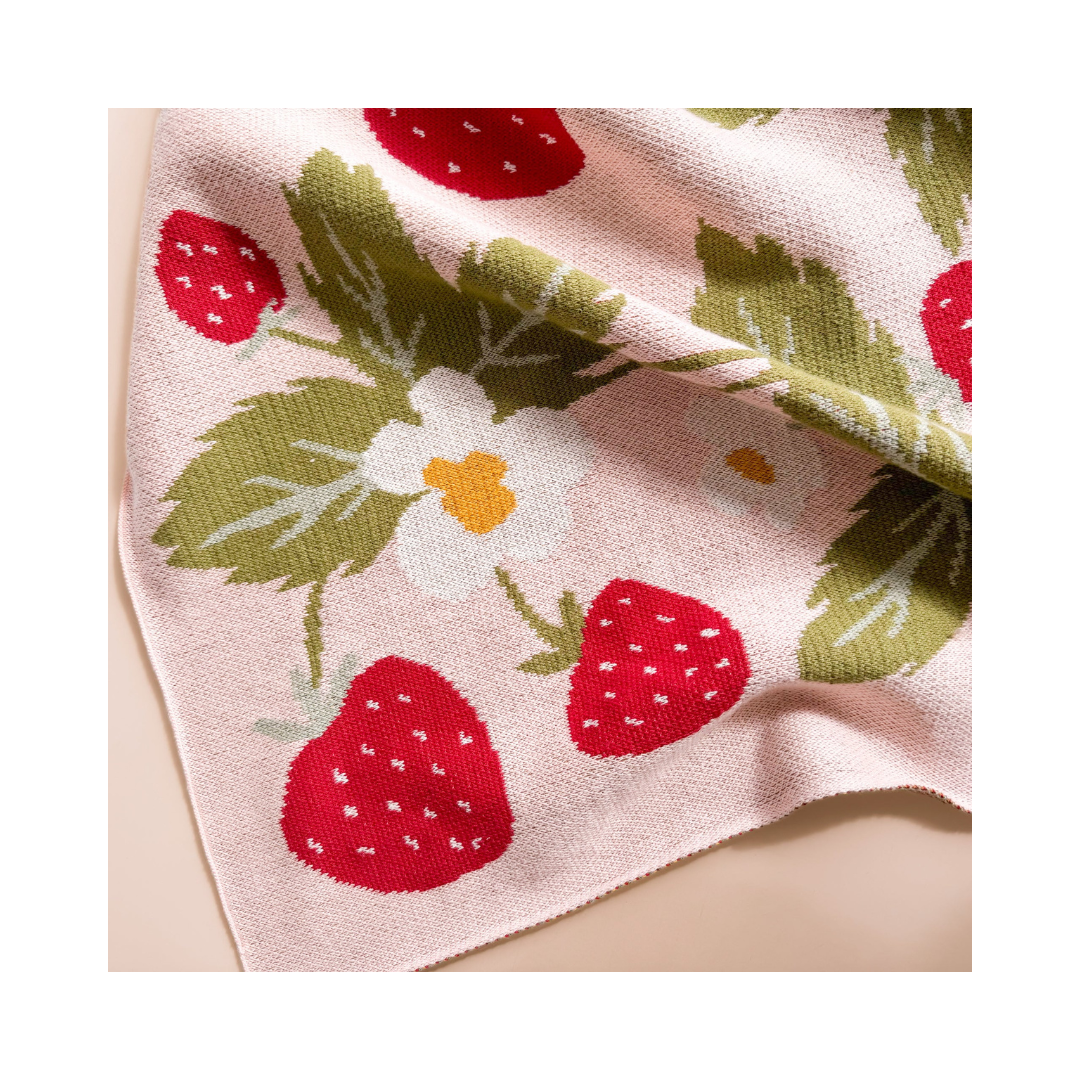 Strawberry Bunny Blanket Gift Set
