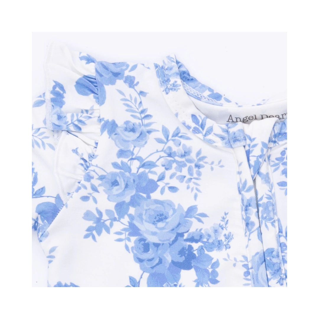 Dream Cottage Floral - 2 Way Ruffle Sleeve Zipper Footie
