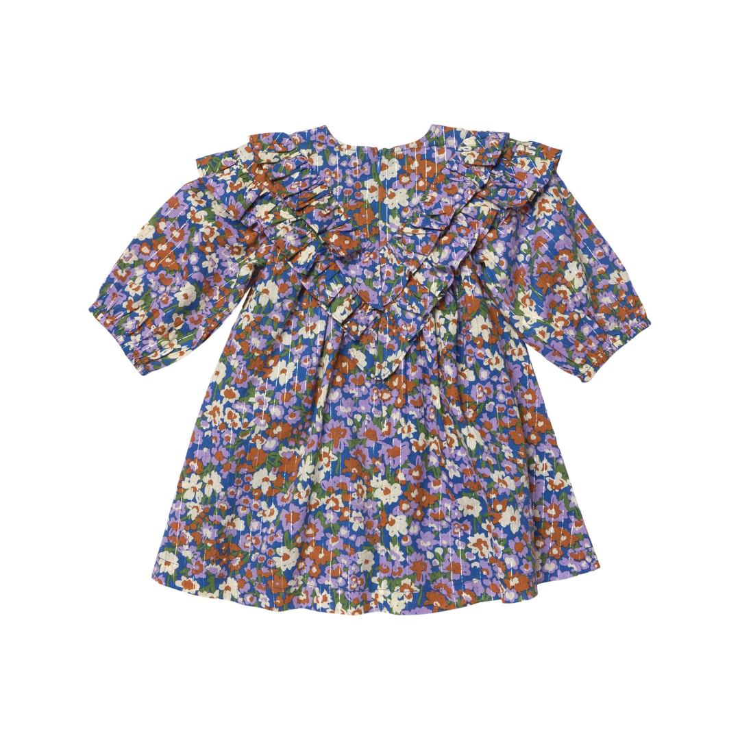 Girls Everly Dress - True Blue Sketched Floral