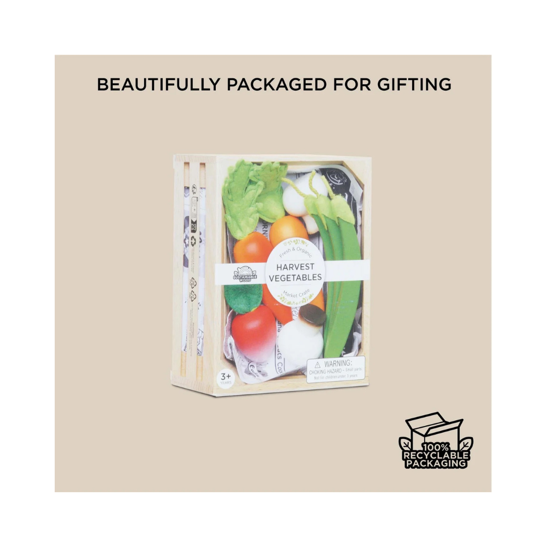 Harvest Vegetables Wooden Market Crate