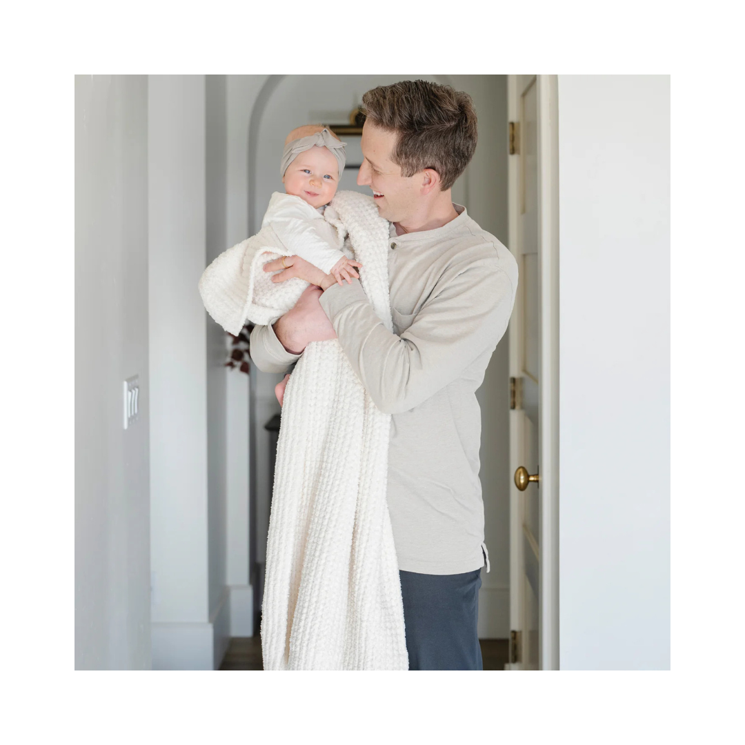 Swan Waffle Knit Receiving Blankets