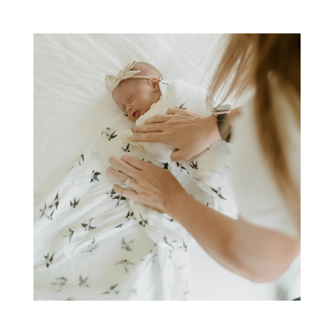 Swallows Cotton Muslin Swaddle 47x47