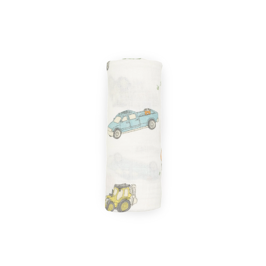 Cotton Muslin Swaddle Work Trucks