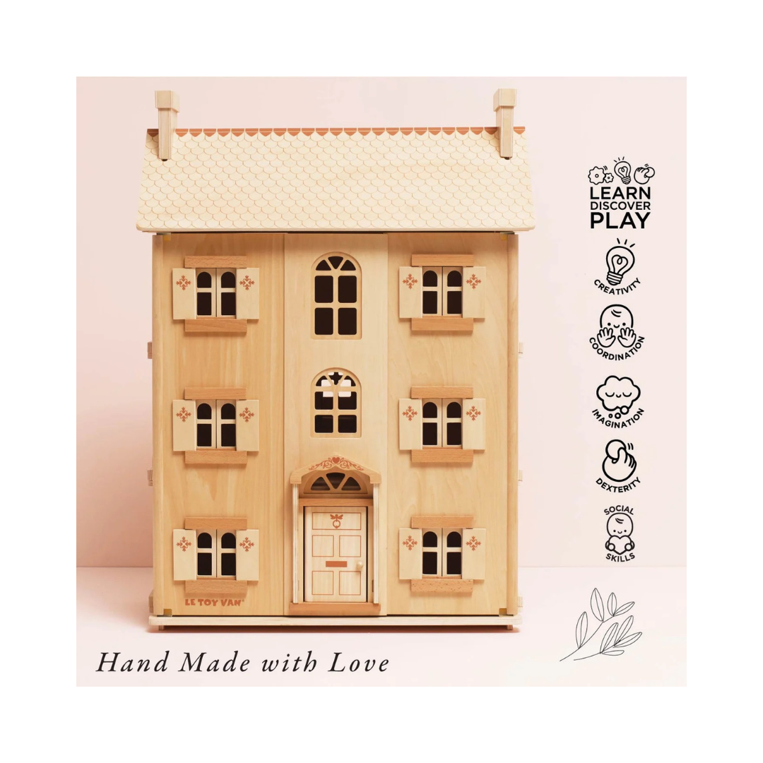 The Grand Natural Wood Doll House