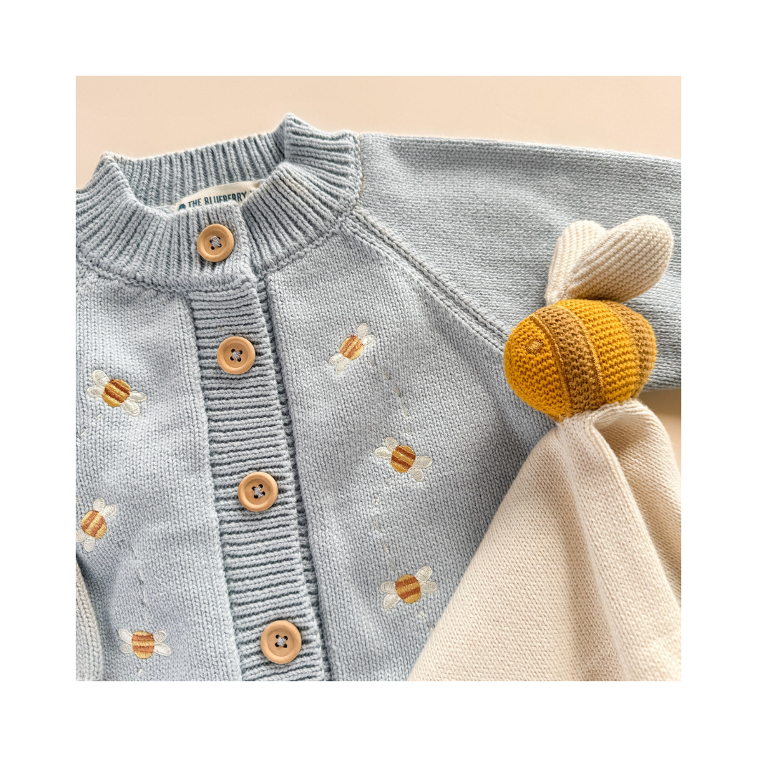 Bee Cotton Embroidered Cardigan