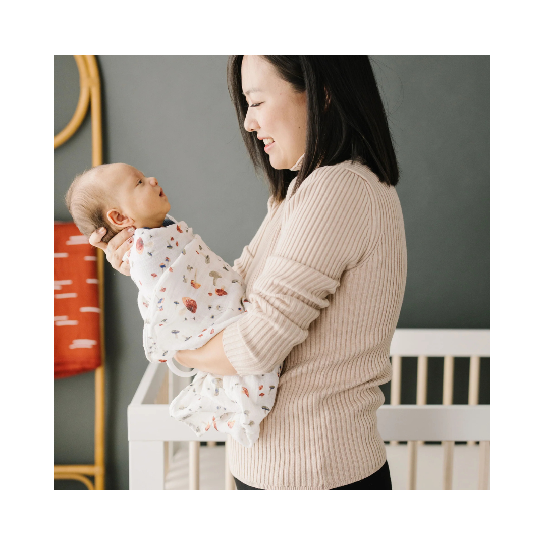 Mushrooms Cotton Muslin Swaddle Blanket 47x47