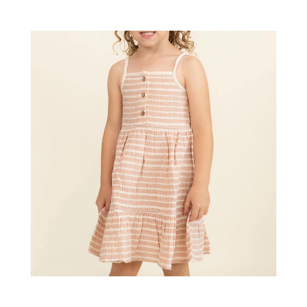 Dash Lines Tiered Dress