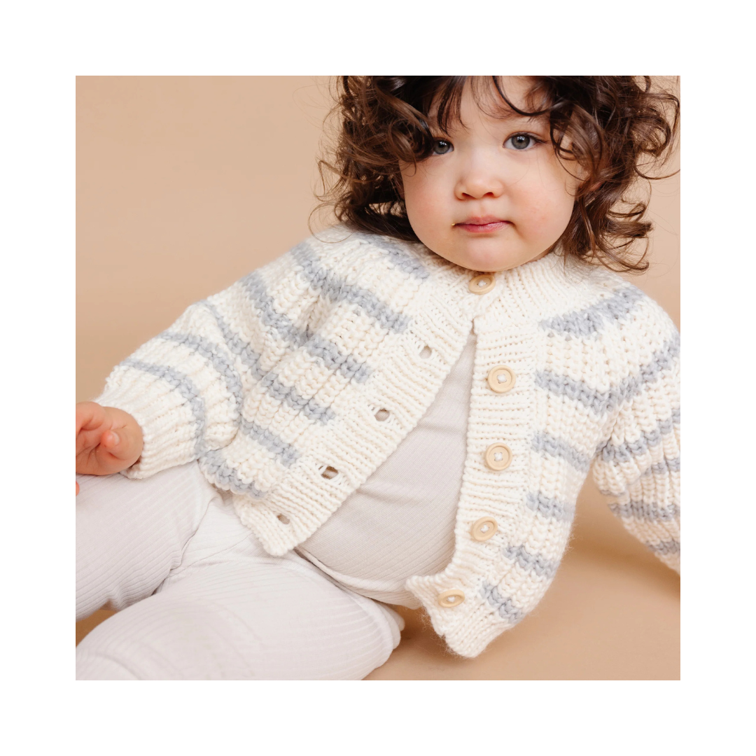 Bowie Grey Stripe Cardigan