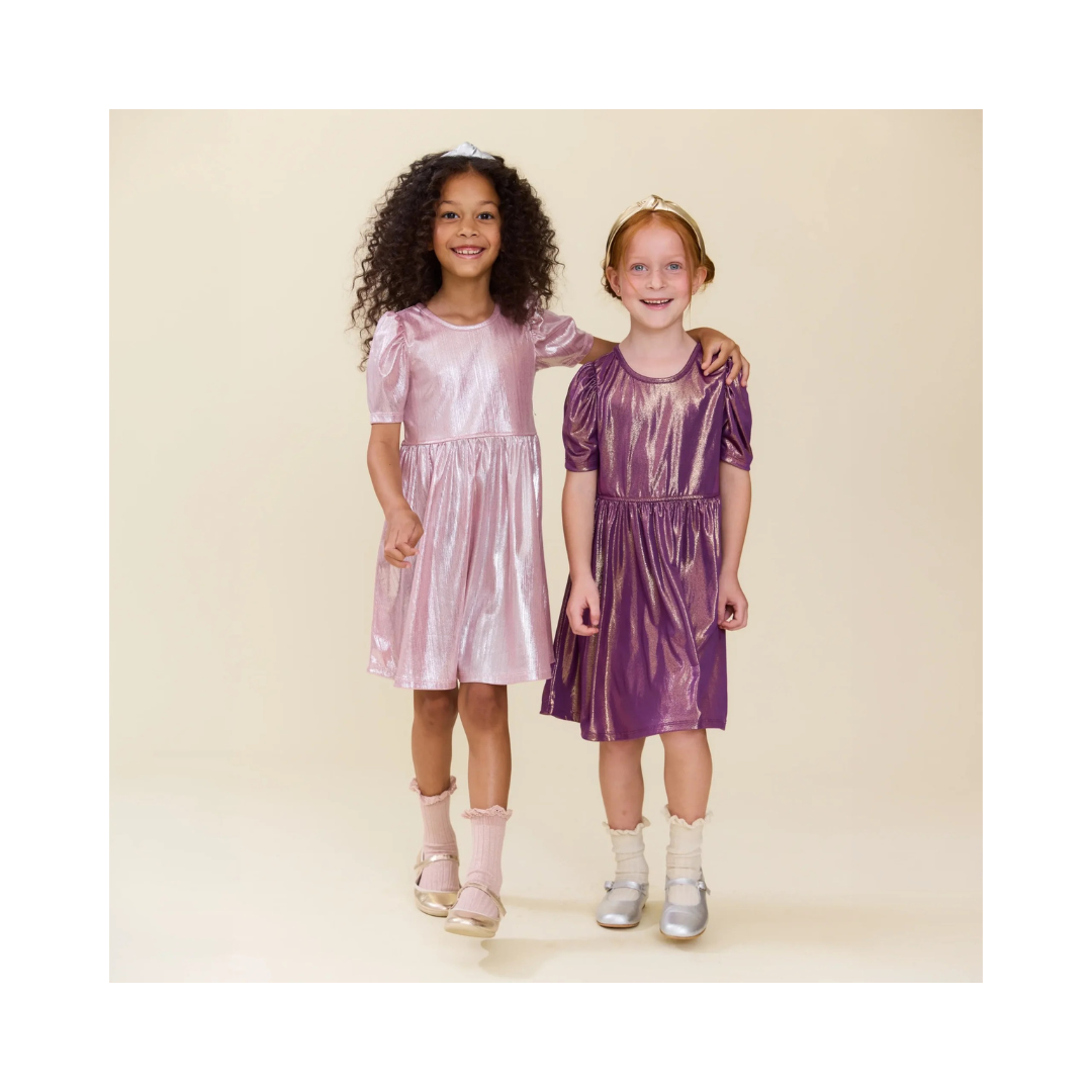 Glitter Pink Lame Dress