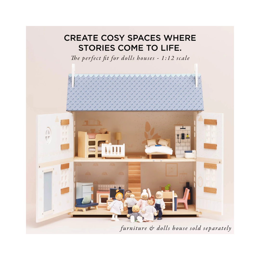 Wooden Dolls House Family