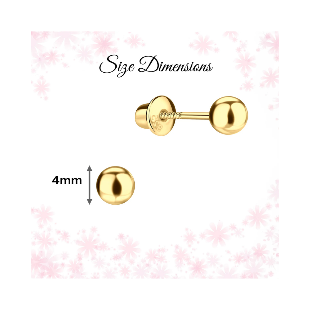 Gold Ball Stud Earring
