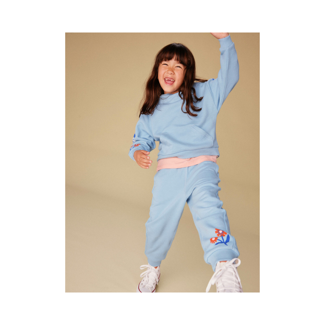 Scenic Blue Floral Sleeve Kanga Popover