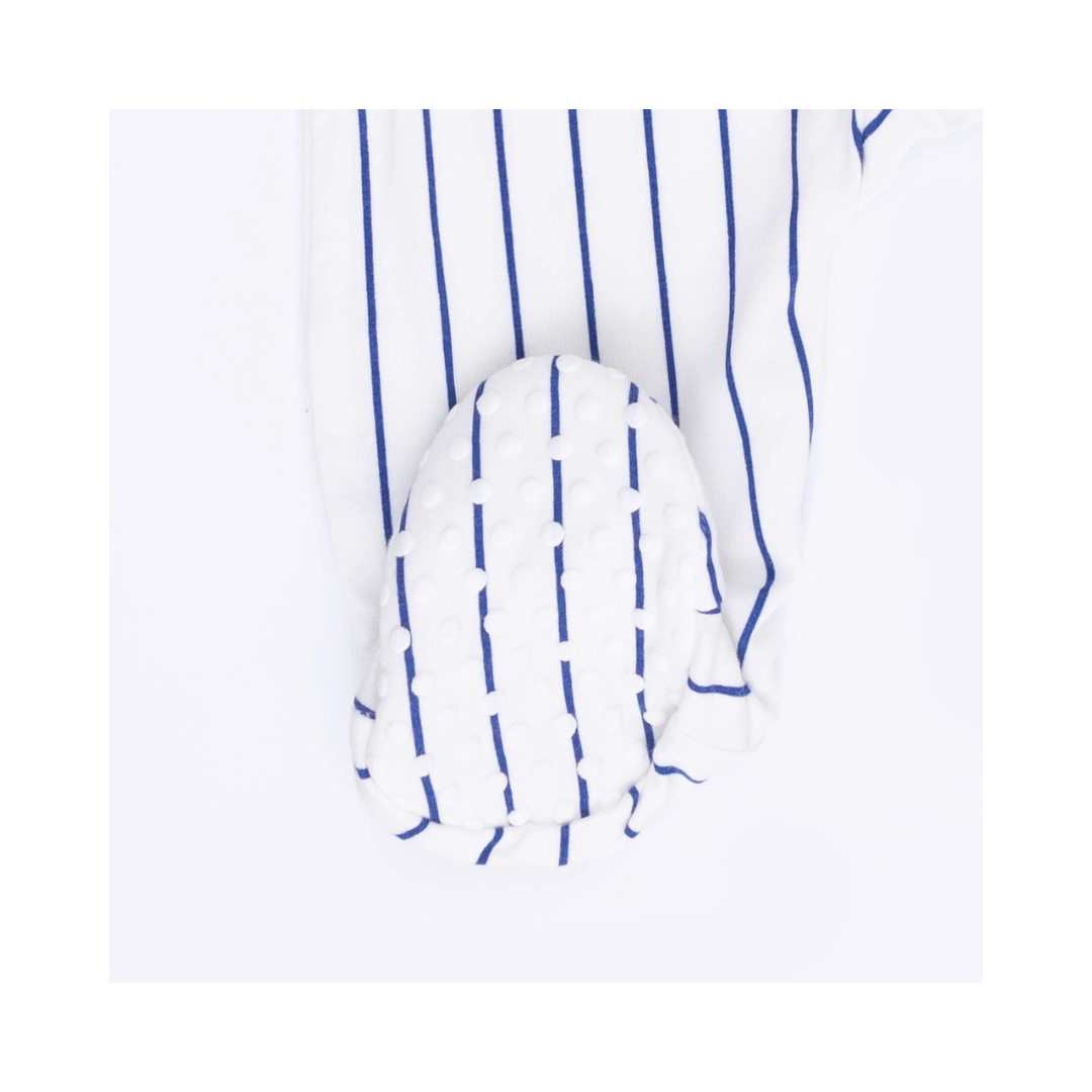 Baseball Stripe 2 Way Zipper Footie
